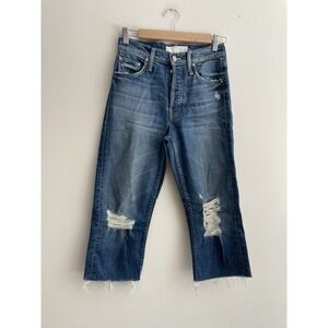 Mother Superior‎ The Tomcat Knickers Jeans Women Size 24 Cropped Distressed Rips